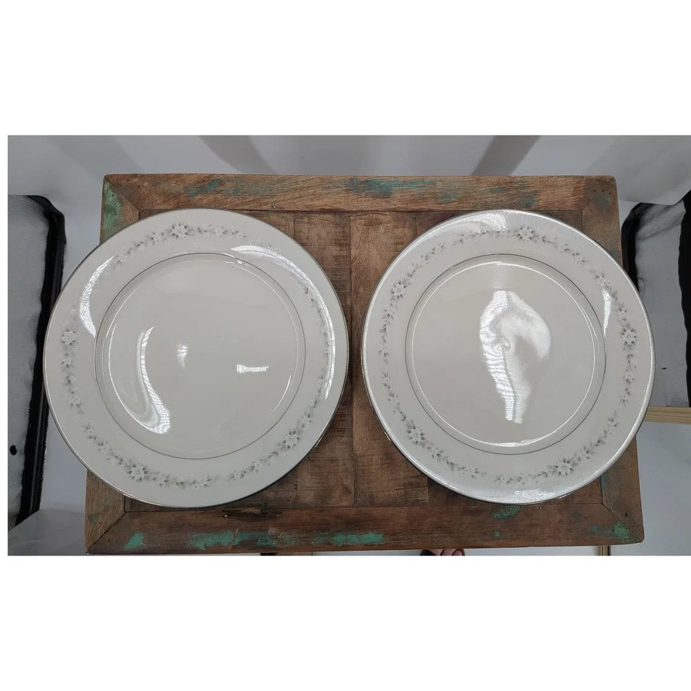 2 Vintage Noritake IvoryChina #7548 DinnerPlates 10